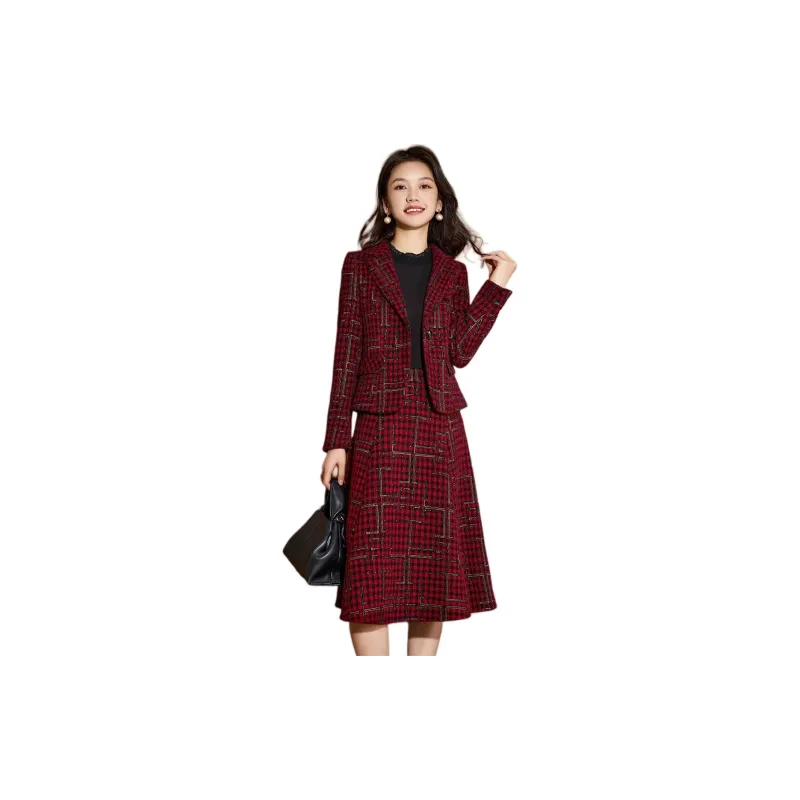 Mylan Two Piece Skirt Sets Women's Red-5