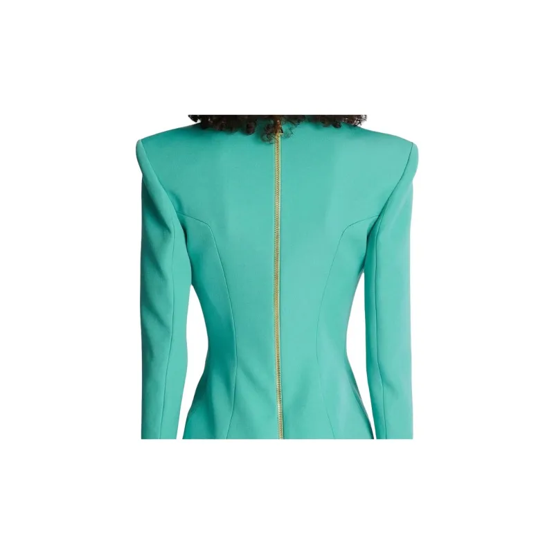 BALMAIN SS23 Long-Sleeved Dresses Women's Emerald-5