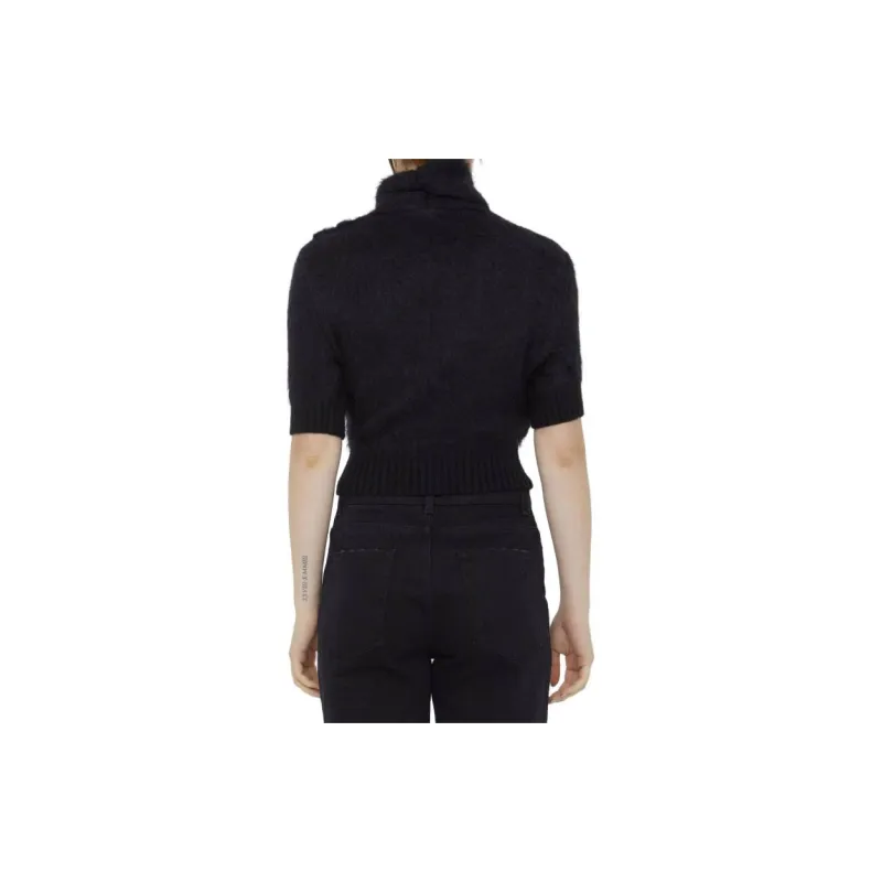 BALMAIN Wrap Cropped Jumper-2