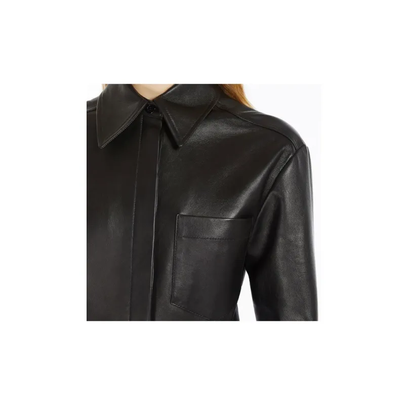 SportMax Oidio Leather Coat-3