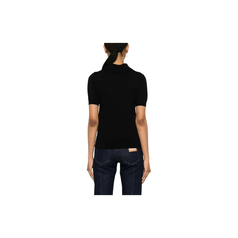 By Malene Birger Keyhole neck Ribbed Polo Top-2