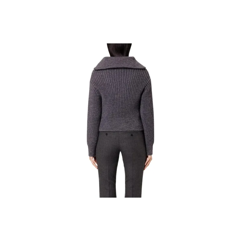 AMIPARIS Ribbed Truck Neck Sweater 'Grey'-2