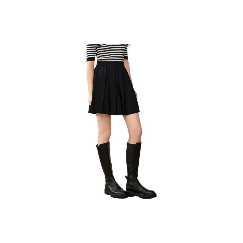 JZ. ANNAKRO Casual Short Skirts Women's Plain Black-1