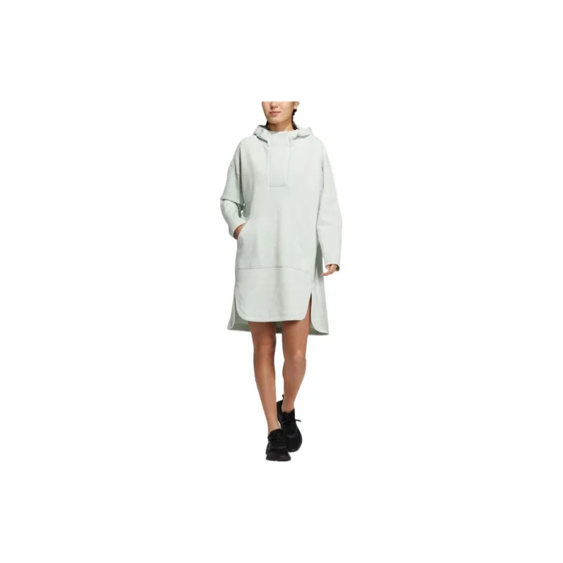 Adidas Long Sleeved Dresses Women's Linen Green-1