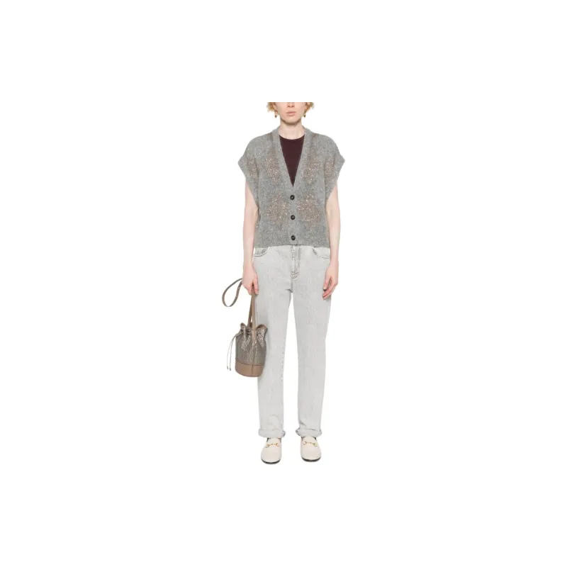 Brunello Cucinelli Sequin Embellished V Neck Cardigan-1