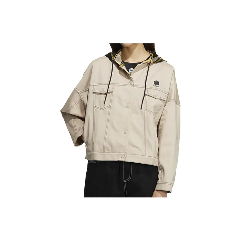 Adidas Neo Cropped Coats Women's Khaki-2