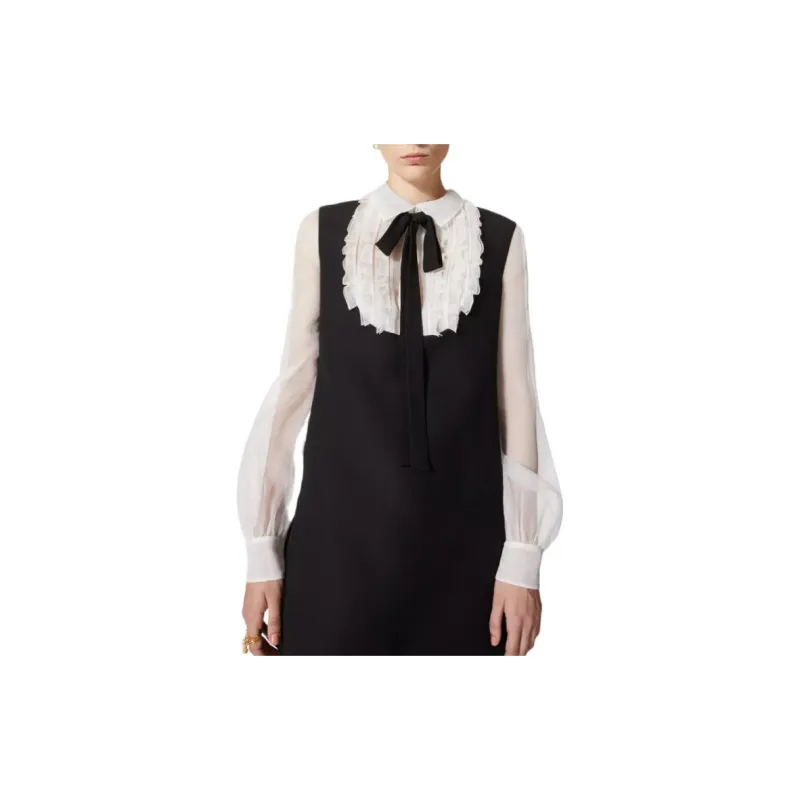 Valentino FW22 Long-Sleeved Dresses Women's Black-4