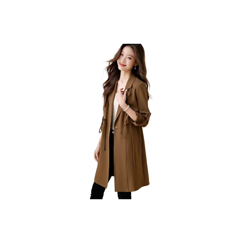Mo Han Yi Mei Trench Coat Women's Coffee-1