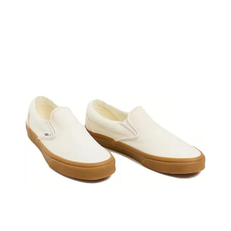 Vans Slip on Anti Slip Wear Resistant Low Top Skateboard Shoes Unisex Beige White Brown-2
