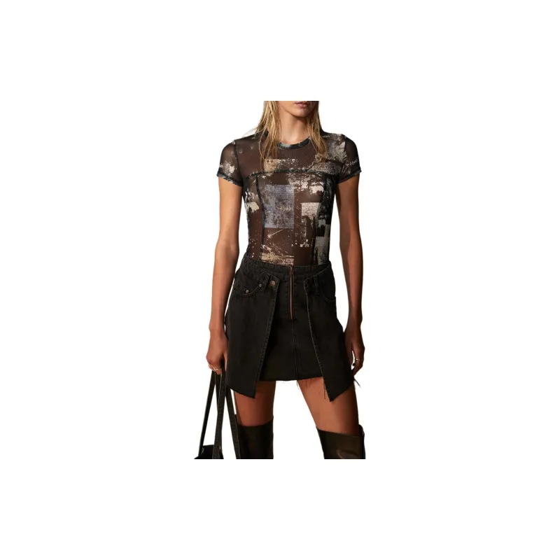 Ksubi Denim Short Skirts Women's Black-4