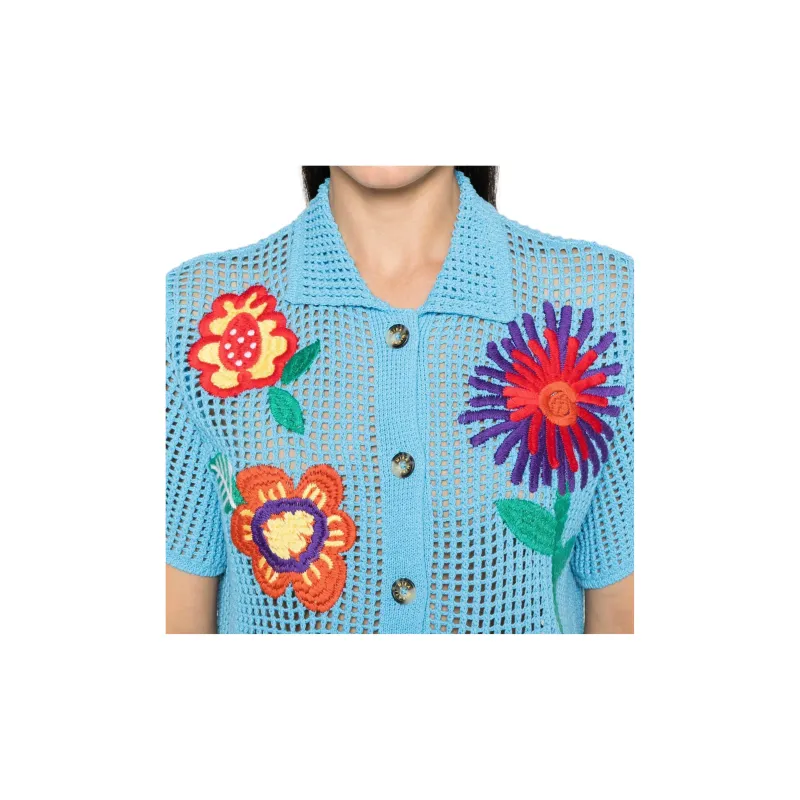 Mira Mikati Flower Crochet Shirt-4