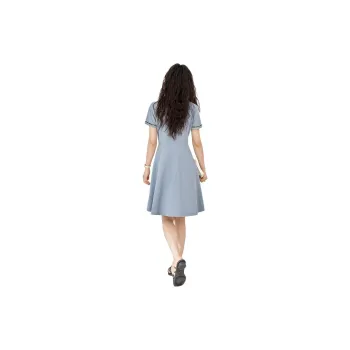 Mo Han Yi Mei Short Sleeved Dress Women's Light Blue