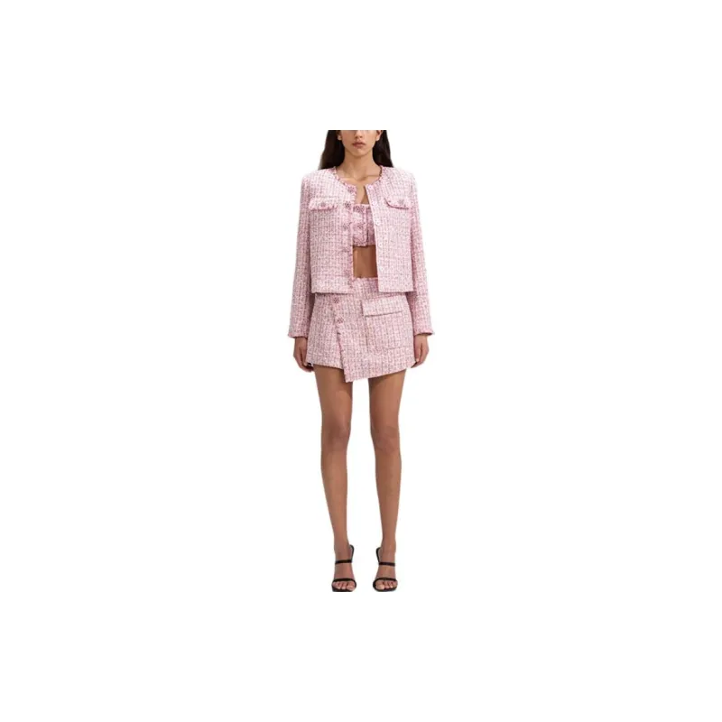 Self portrait SS23 Cropped Coats Women's Pink-2