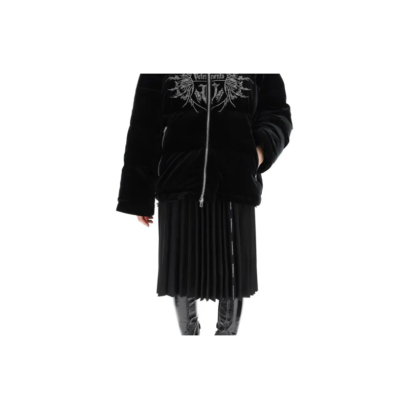 Vetements Pleated Logo Skirt 'Black'-2
