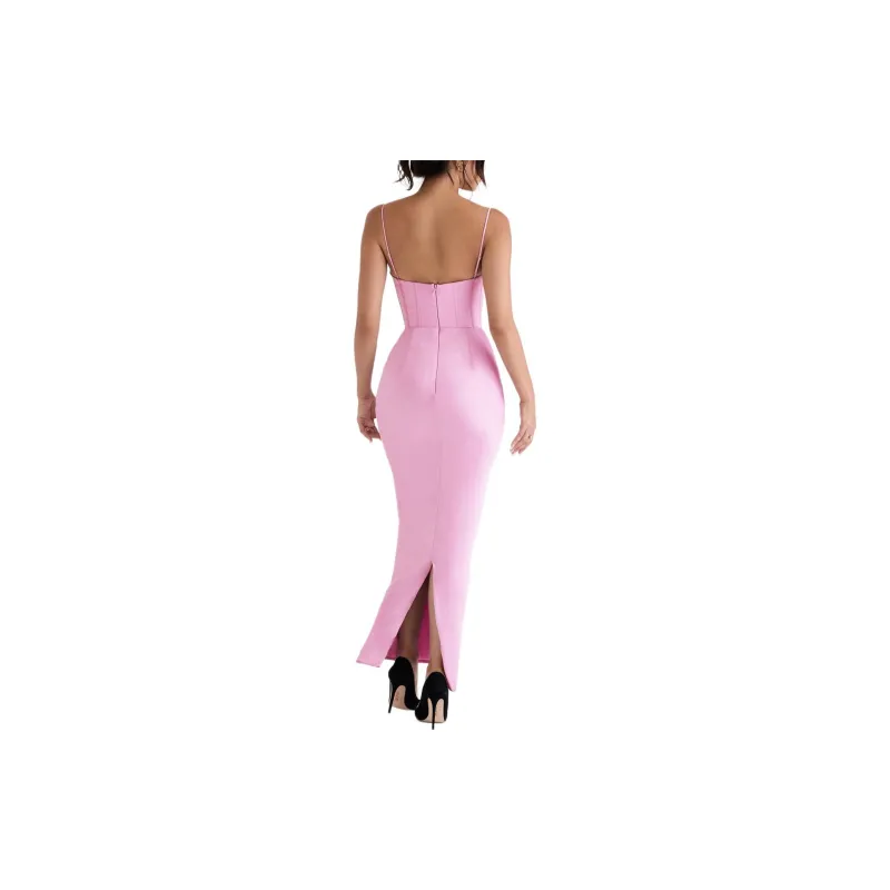 HOUSE OF CB CHARMAINE Slip Dress Women's Pink/Pink-4