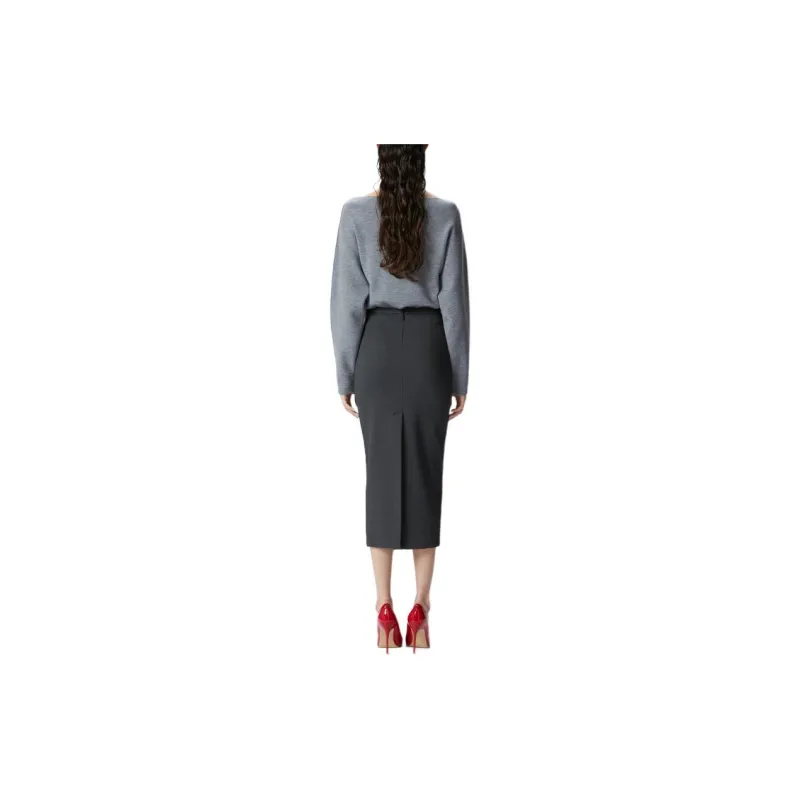 PINKO Ombrello Slit Long Pencil Skirt-3
