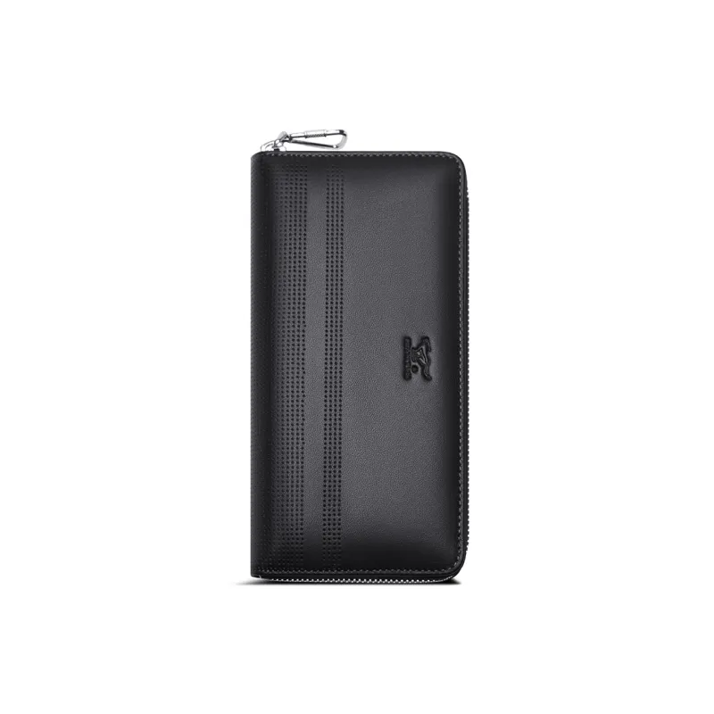 SEPTWOLVES Artificial Leather Wallet With Zip Closure Clutch Large Size Men's Black-16