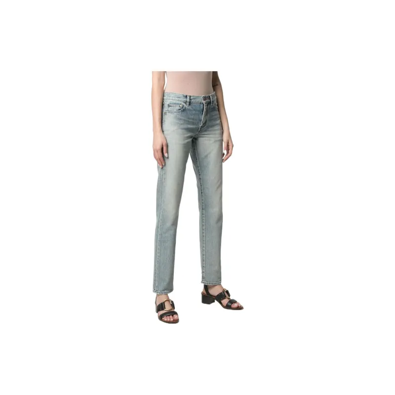 SAINT LAURENT Button Detailed Skinny Jeans-2
