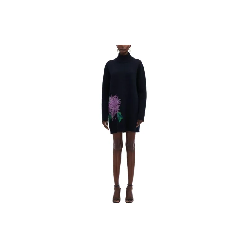 Oscar De La Renta Chrysanthemum Jacquard Jumper Dress-1