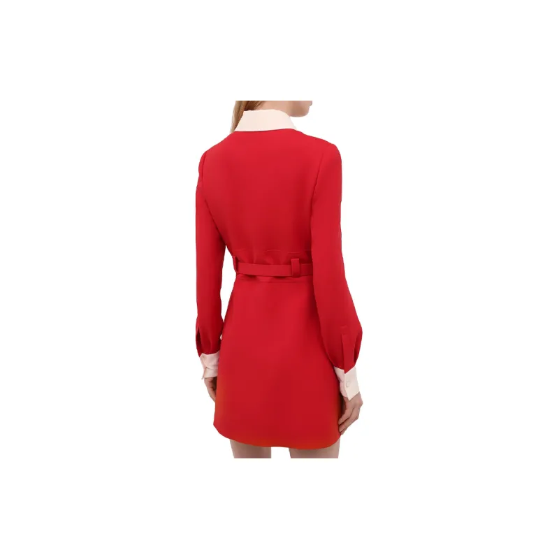 Valentino Long-Sleeved Dresses Women's Red-2