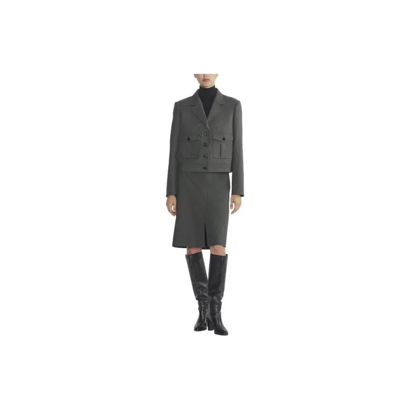 ARITZIA FW24 Wilfred Adelaide Jacket Jackets Coats Women's Heather Charcoal/Stone Phoebe Zhennan Charcoal-2