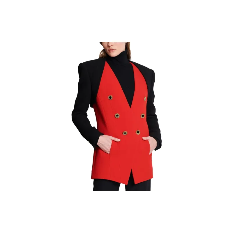BALMAIN Double breasted Crepe Blazer-2