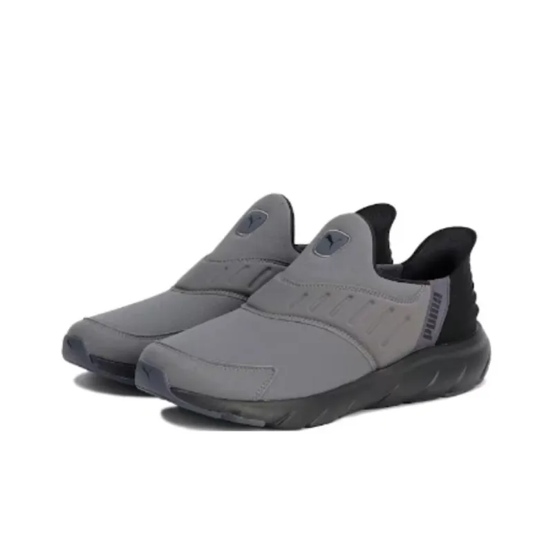PUMA Wear resistant And Waterproof Low Top Running Shoes Unisex Black Gray-2