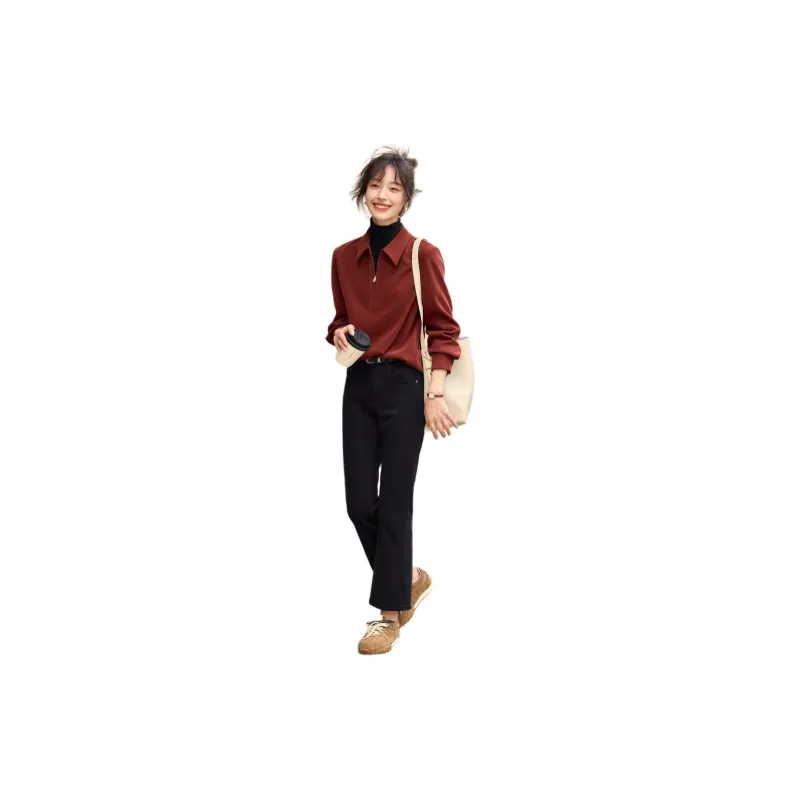 Mo Han Yi Mei Shirt Women's Burgundy-1