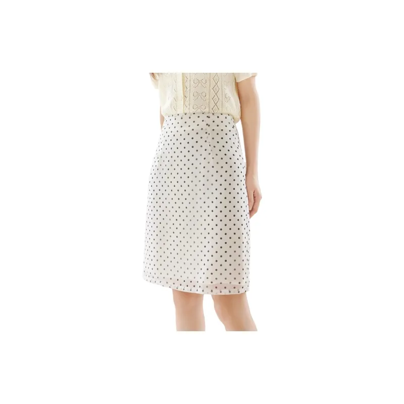 HDFULERN Casual Short Skirts Women's Black White Polka Dot-2
