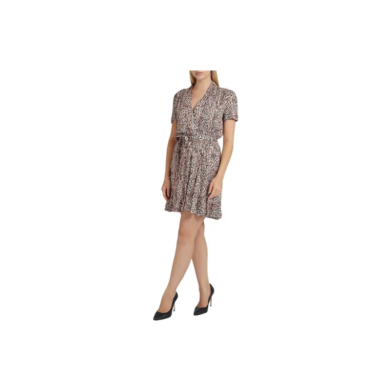 GUESS Short Sleeved Dress Women's Brown-1