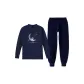720 Solid Color Navy Blue Mock Neck Astronaut