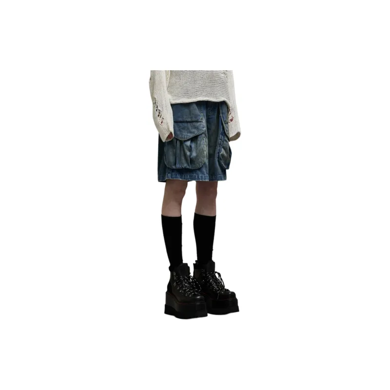 R13 SS24 Denim Shorts Women's Wilton Blue-5