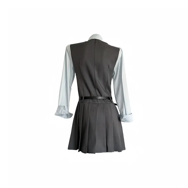 YGPRW Long Sleeved Dress Women's Gray-1