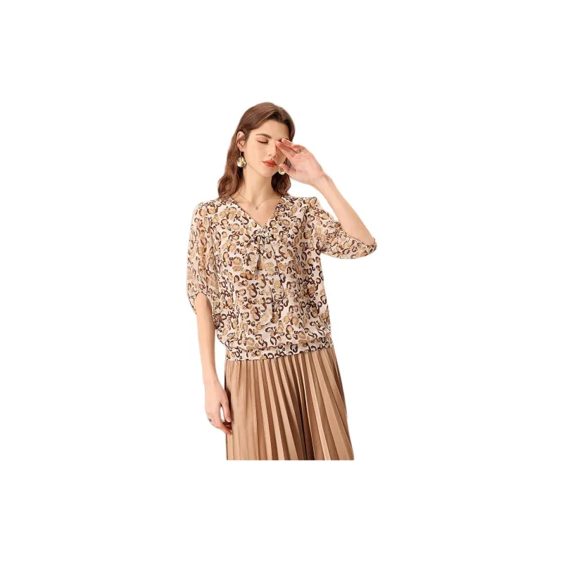 FENHONGMALI Shirt Women's Camel-2