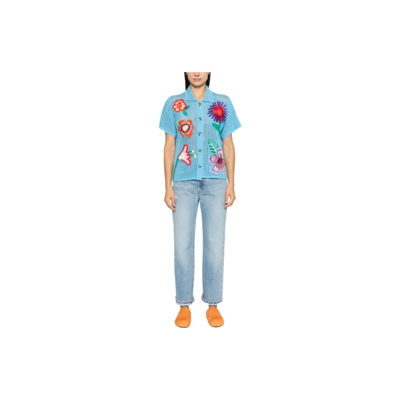 Mira Mikati Flower Crochet Shirt-1