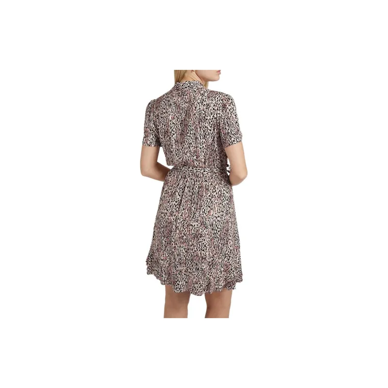 GUESS Short Sleeved Dress Women's Brown-2