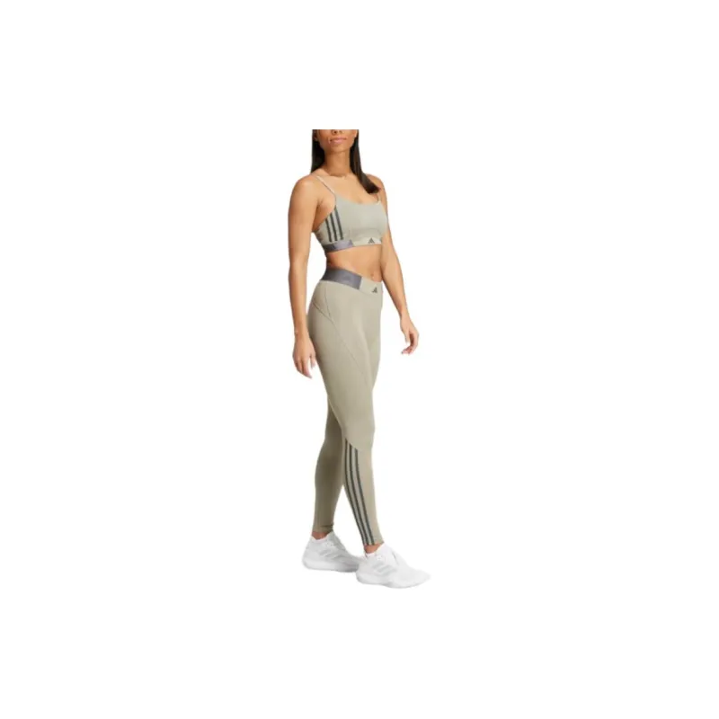 Adidas Gym Hyperglam Full-Length Athletic Trousers Women's Silver Egg Stone Color-1