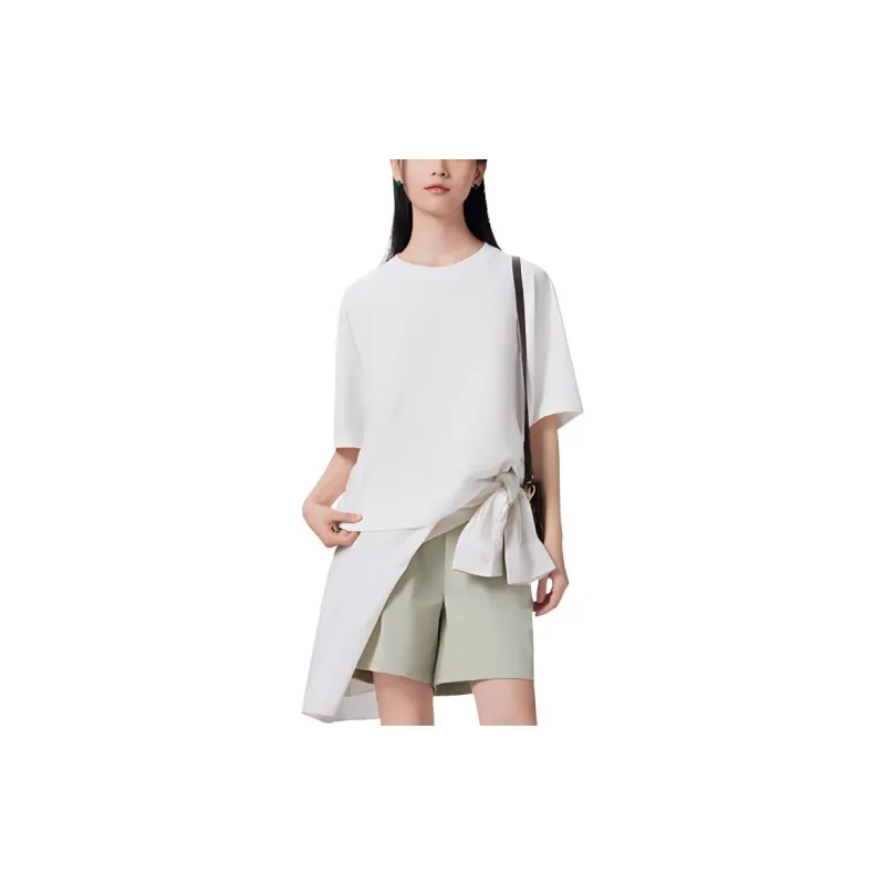 New Balance Drop Shoulder Sleeve T Shirt Women's White-2