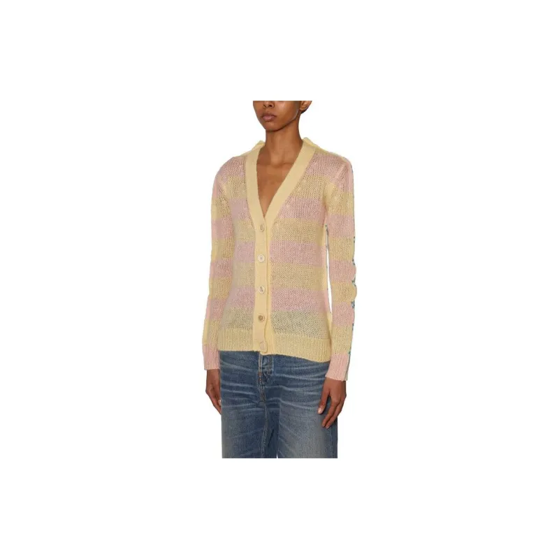 MARNI Striped Panelled Button Up Cardigan-1