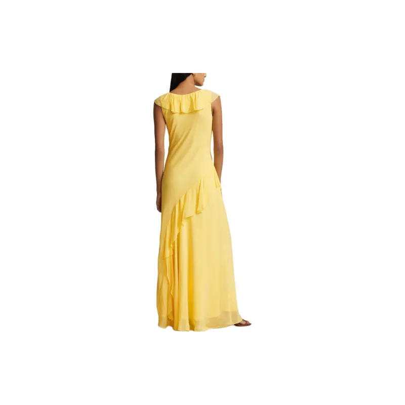 Polo Ralph Lauren Ruffle detailing Chiffon Maxi Dress-1