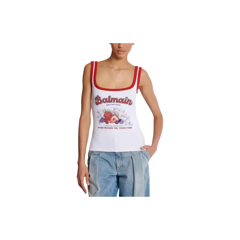 BALMAIN Fruit Square Neck Tank Top-4