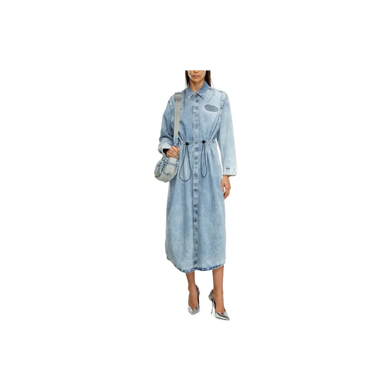 DIESEL Long Sleeved Dress Women's Light Blue-1