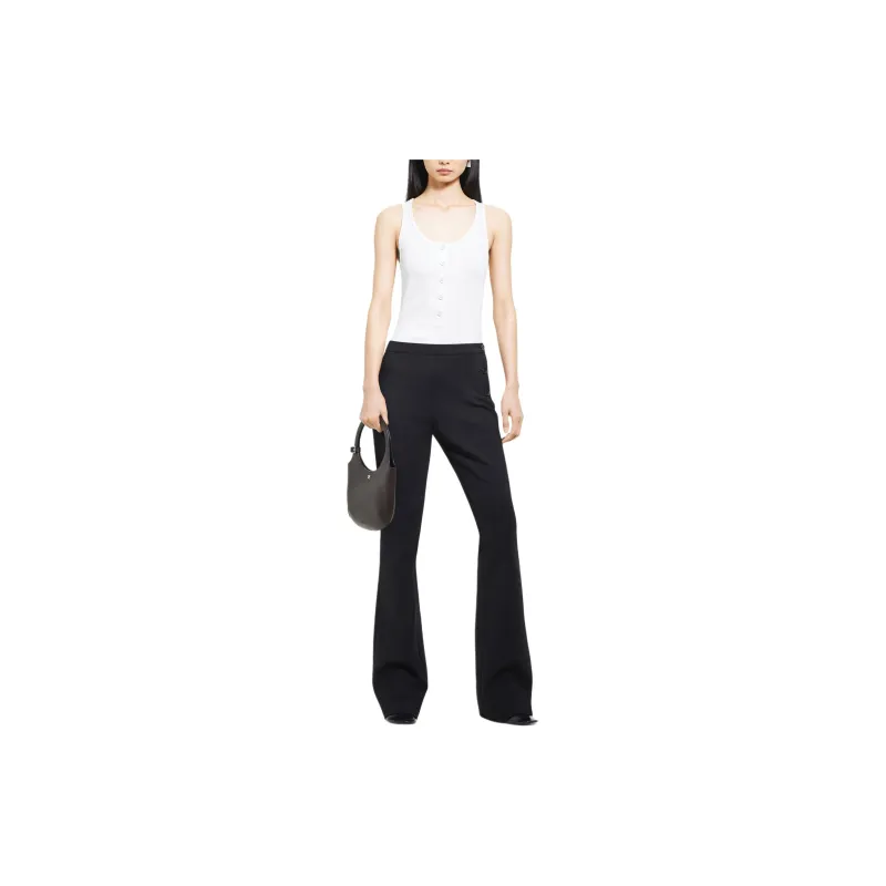 COURREGES 90'S Logo Embroidered Ribbed Tank Top-1