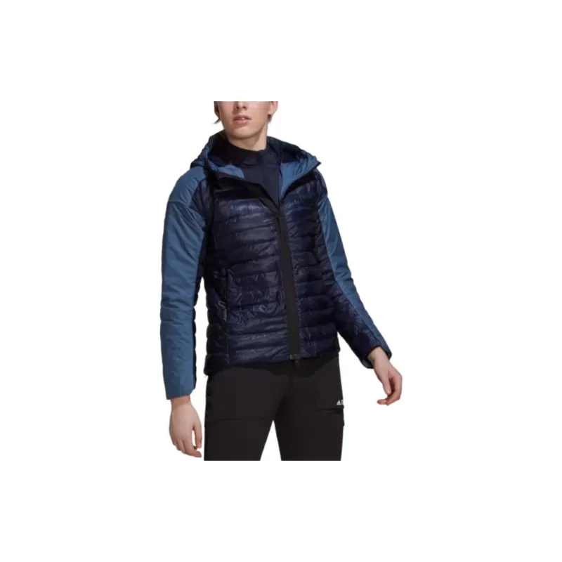 Adidas TERREX MYSHELTER DOWN HOODED JACKET Jackets Coats Women's Dark Shadow Chestnut/Dark Shadow Red-2