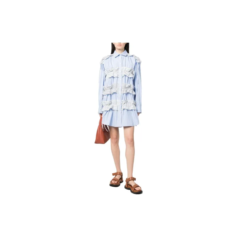 MSGM Long Sleeved Dresses Women's Blue-1