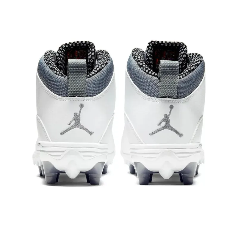Jordan Air Jordan 10 Anti-Slip Wear-Resistant Soccer Shoes Men's White Gray-3