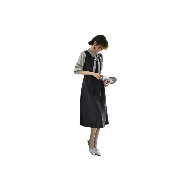 XWI Long Sleeved Dress Women's Dark Gray-1