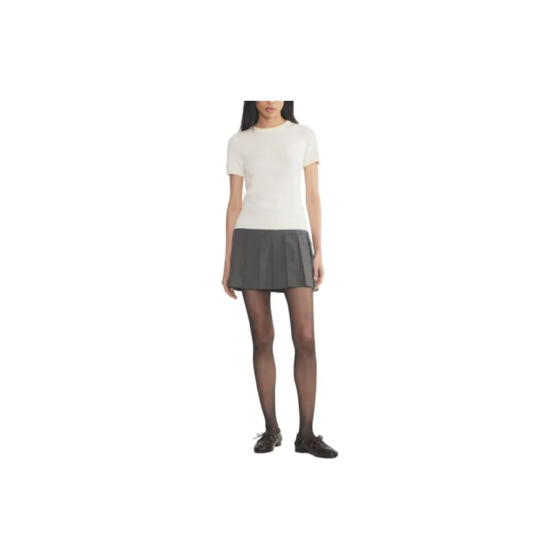 ARITZIA Sunday Best Malva Shortsleeve Sweater Sweater Women's Whisper White-1
