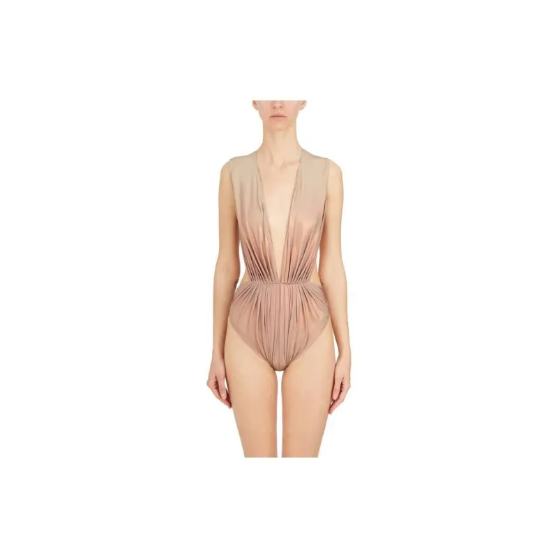 RICK OWENS Open Back Deep V Neck Bodysuit-1