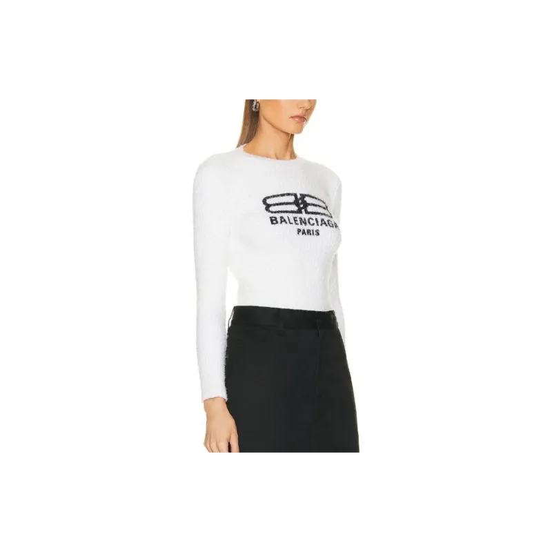 Balenciaga SS23 Sweater Regular Fit Women's White-3